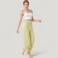 Wide Leg Lounge Pants with Fold Over Waistband and Adjustable Drawstring Hem