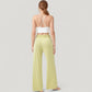 Wide Leg Lounge Pants with Fold Over Waistband and Adjustable Drawstring Hem