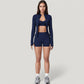 Long Sleeve Zip-Up Athletic Jacket with Thumbholes and High Neckline