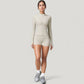 Long Sleeve Zip-Up Athletic Jacket with Thumbholes and High Neckline