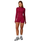 Long Sleeve Zip-Up Athletic Jacket with Thumbholes and High Neckline