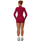 Long Sleeve Zip-Up Athletic Jacket with Thumbholes and High Neckline