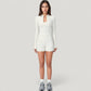 Long Sleeve Ribbed Zip-Up Athletic Jacket with High Neckline
