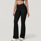 Crossover Waist Flare Lounge Pants in Soft Woven Fabric with Relaxed Fit and Streamlined Silhouette