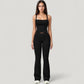 Crossover Waist Flare Lounge Pants in Soft Woven Fabric with Relaxed Fit and Streamlined Silhouette