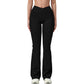 Crossover Waist Flare Lounge Pants in Soft Woven Fabric with Relaxed Fit and Streamlined Silhouette