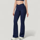 Crossover Waist Flare Lounge Pants in Soft Woven Fabric with Relaxed Fit and Streamlined Silhouette