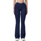 Crossover Waist Flare Lounge Pants in Soft Woven Fabric with Relaxed Fit and Streamlined Silhouette