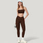 High Waist Crossover Lounge Leggings with Full Length Slim Fit and Flattering Waistband