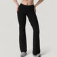 High Waist Flare Lounge Pants with Smooth Woven Fabric and Fitted Contoured Silhouette