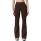 High Waist Flare Lounge Pants with Smooth Woven Fabric and Fitted Contoured Silhouette