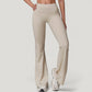 High Waist Flare Lounge Pants with Smooth Woven Fabric and Fitted Contoured Silhouette
