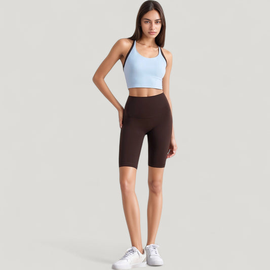 Scoop Neck Racerback Sports Bra with Contrast Trim