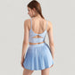 Scoop Neck Spaghetti Strap Sports Bra with Smooth Finish