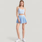 Scoop Neck Spaghetti Strap Sports Bra with Smooth Finish