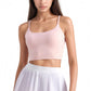 Scoop Neck Spaghetti Strap Sports Bra with Smooth Finish