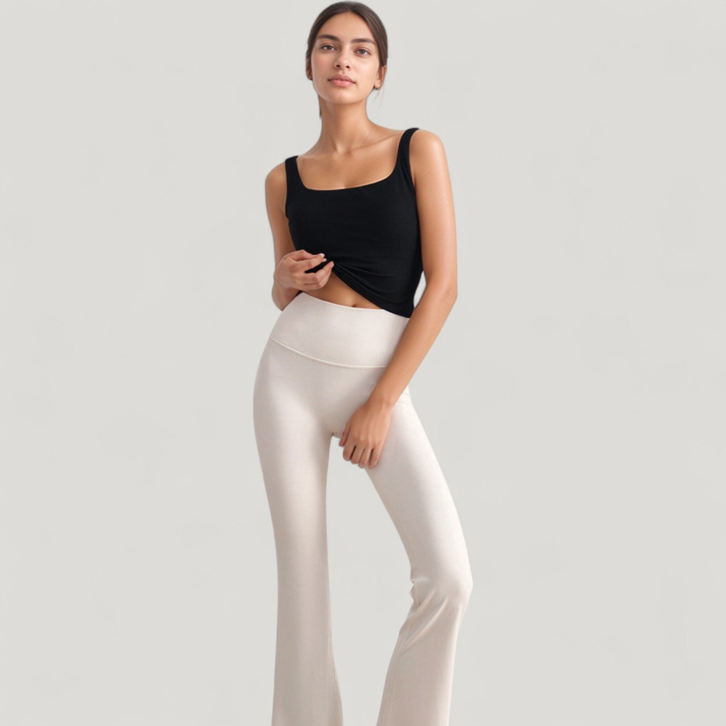Ribbed Knit Square Neck Tank Top with Wide Straps