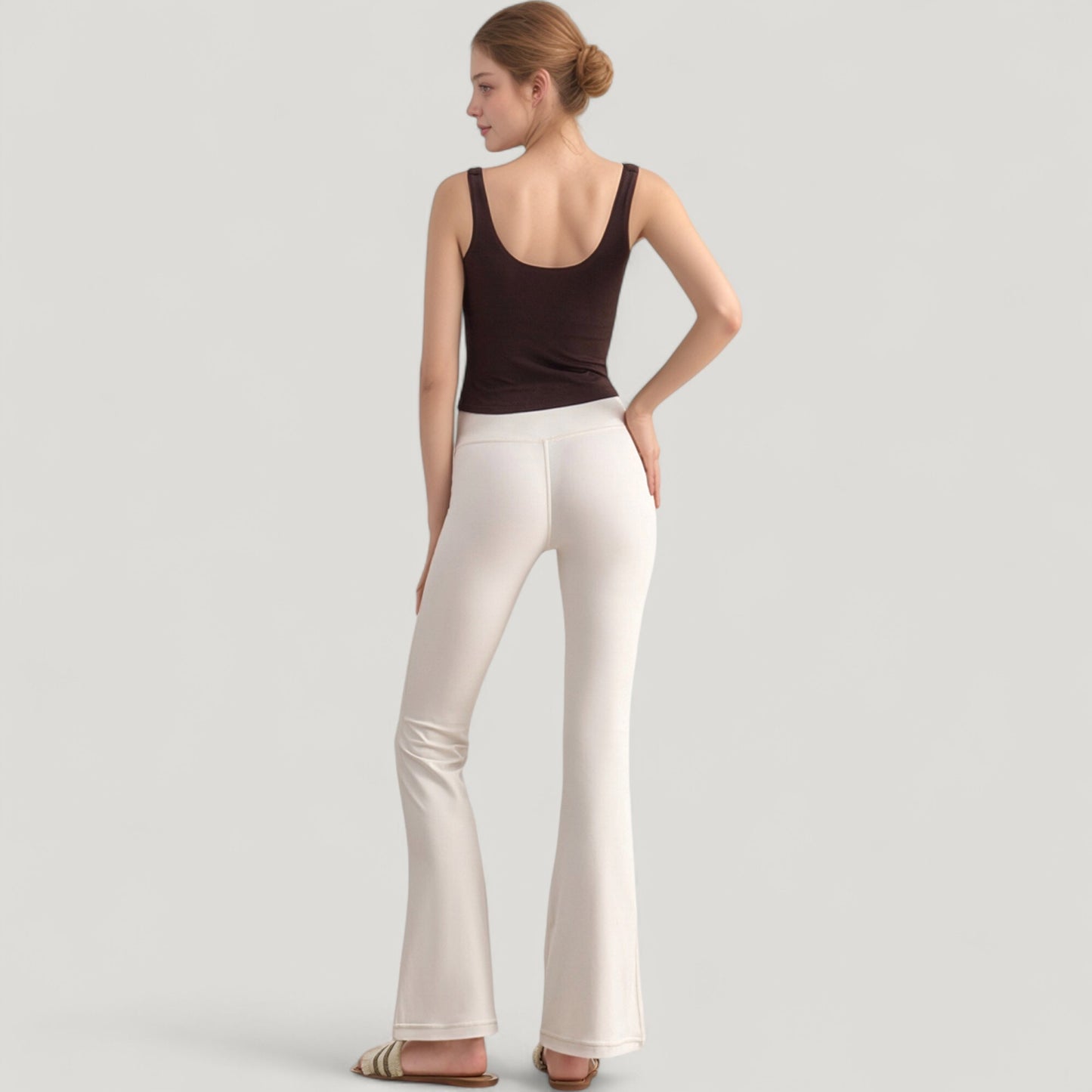 Ribbed Knit Square Neck Tank Top with Wide Straps