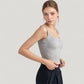 Ribbed Knit Square Neck Tank Top with Wide Straps