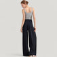 Ribbed Knit Square Neck Tank Top with Wide Straps