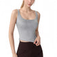 Ribbed Knit Square Neck Tank Top with Wide Straps