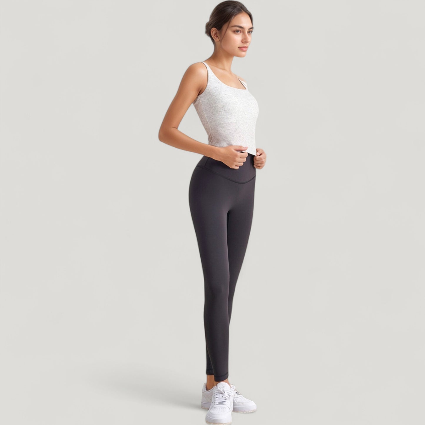 Ribbed Knit Square Neck Tank Top with Wide Straps