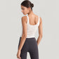 Ribbed Knit Square Neck Tank Top with Wide Straps