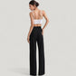 High Waist Wide Leg Pants with Front Pleat Detail