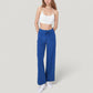 High Waist Wide Leg Pants with Drawstring Waist and Front Pockets