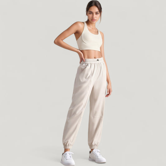High Waist Jogger Pants with Elastic Cuffs and Side Pockets