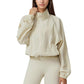 Zip-Up Activewear Jacket with High Collar Long Sleeves and Relaxed Elastic Hem