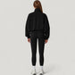 Zip-Up Activewear Jacket with High Collar Long Sleeves and Relaxed Elastic Hem