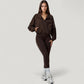 Zip-Up Activewear Jacket with High Collar Long Sleeves and Relaxed Elastic Hem