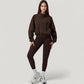 Zip-Up Activewear Jacket with High Collar Long Sleeves and Relaxed Elastic Hem