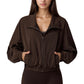 Zip-Up Activewear Jacket with High Collar Long Sleeves and Relaxed Elastic Hem