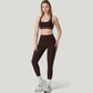 High Waist Contoured Seam Activewear Leggings with Stretch Fit and Full Length