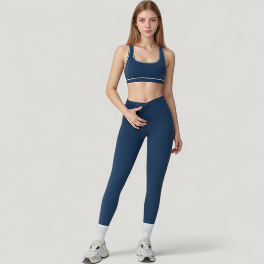 High Waist Contoured Seam Activewear Leggings with Stretch Fit and Full Length