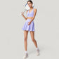 High Waist Flared Activewear Skirt with Wide Waistband and Flowing Hem