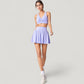 High Waist Flared Activewear Skirt with Wide Waistband and Flowing Hem