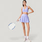 High Waist Flared Activewear Skirt with Wide Waistband and Flowing Hem