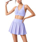 High Waist Flared Activewear Skirt with Wide Waistband and Flowing Hem