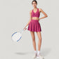 High Waist Flared Activewear Skirt with Wide Waistband and Flowing Hem