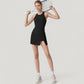 Sleeveless Activewear Dress with High Neckline and Cross Back Straps
