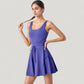 Sleeveless Tennis Dress with Scoop Neckline and Waist Tie Detail