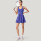 Sleeveless Tennis Dress with Scoop Neckline and Waist Tie Detail