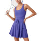 Sleeveless Tennis Dress with Scoop Neckline and Waist Tie Detail