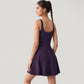 Sleeveless Tennis Dress with Scoop Neckline and Waist Tie Detail