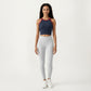 Ribbed High Neck Racerback Crop Top with Stretch Knit Fabric and Supportive Underband