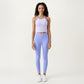 Ribbed High Neck Racerback Crop Top with Stretch Knit Fabric and Supportive Underband