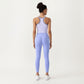 Ribbed High Neck Racerback Crop Top with Stretch Knit Fabric and Supportive Underband
